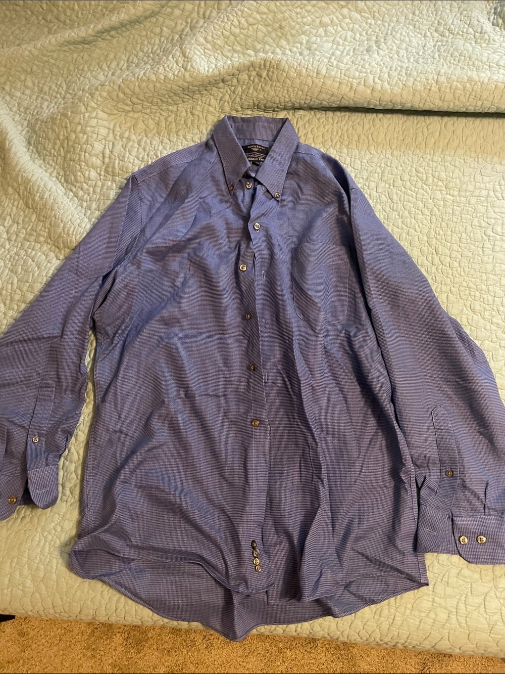 Dockers Men's Patterned Blue Button-Up Dress Shirt